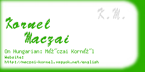 kornel maczai business card